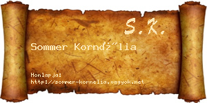 Sommer Kornélia névjegykártya